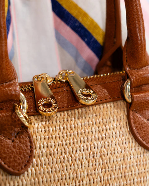 ~ ELMS+KING Fairfax Top Grip - Tan Pebble/ Natural Weave
