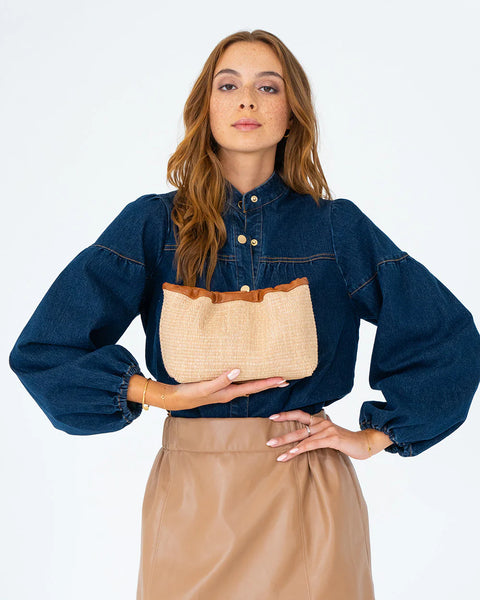 ~ ELMS+KING Monty Crossbody - Tan/Natural Weave