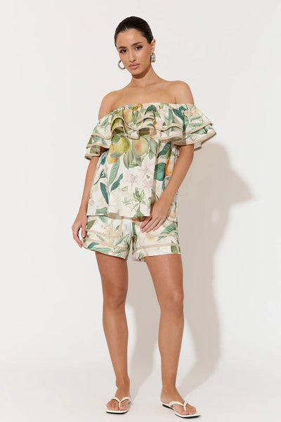 Serena Adelaide Print Frill Top - Print