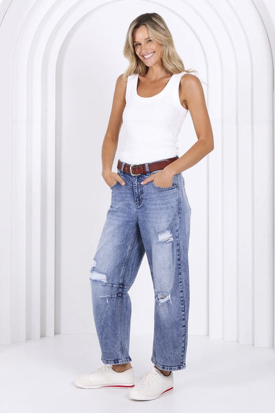 Theo Barrel Jeans - Blue