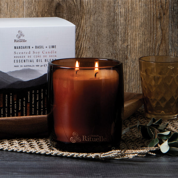 ~ Urban Rituelle Equilibrium Scented Soy Candle - Mandarin, Basil & Lime