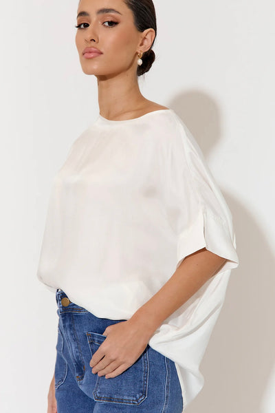 Greta Cupro Top - Pearl