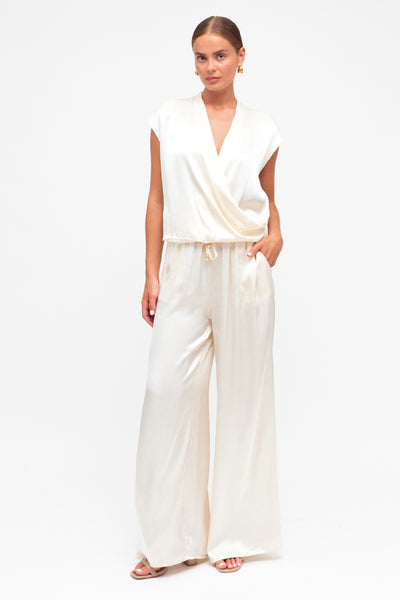 Adele Cross Front Top - Cream