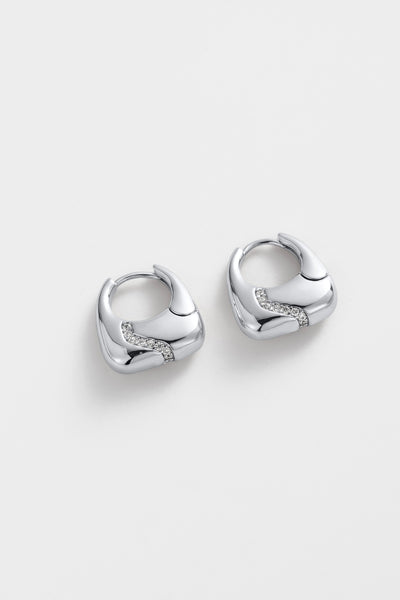 ~ Zafino Demi Hoop - Silver