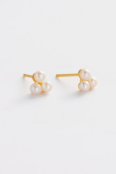 ~ Zafino Luna Pearl Stud - Gold