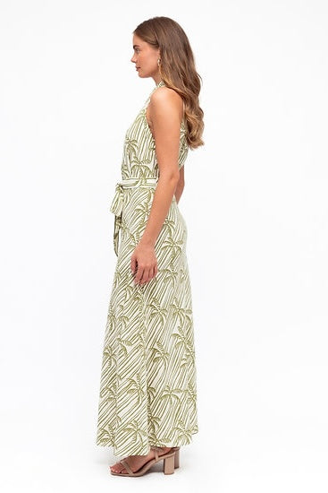 Asha Maxi Dress - Olive Print