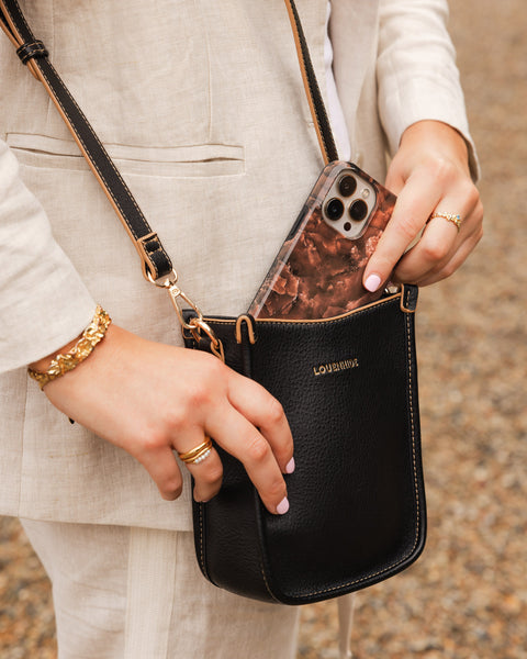 ~ LOUENHIDE Parker Phone Crossbody Bag - Black