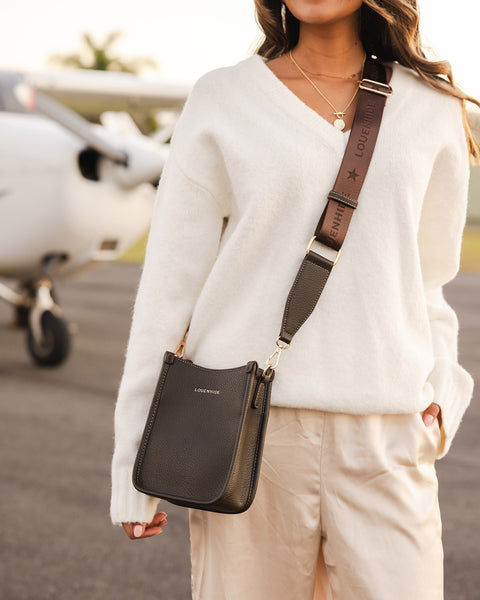 ~ LOUENHIDE Parker Phone Crossbody Bag - Chocolate