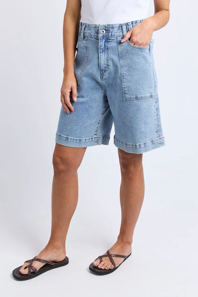 Atlas Long Denim Short - Mid Blue Wash