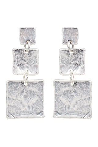 ~ eb & ive Paarl Square Drop Earring - Silver