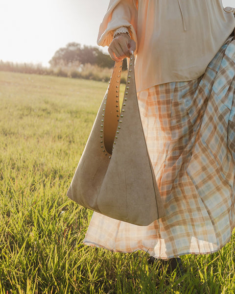~ LOUENHIDE Hailey Suedette Shoulder Bag - Blonde