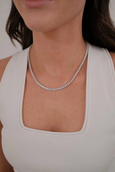 ~ Zafino Dani Tennis Necklace - Silver