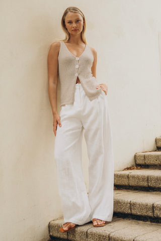 Aaliyah Linen Pant - White