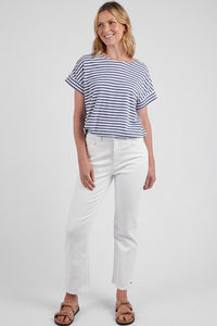 Jarrah Stripe S/S Tee - Navy/White Stripe