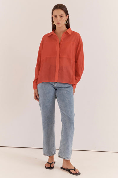 Val Oversized Shirt - Burnt Orange
