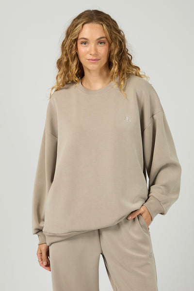 Luxe Active Box Crew - Stone