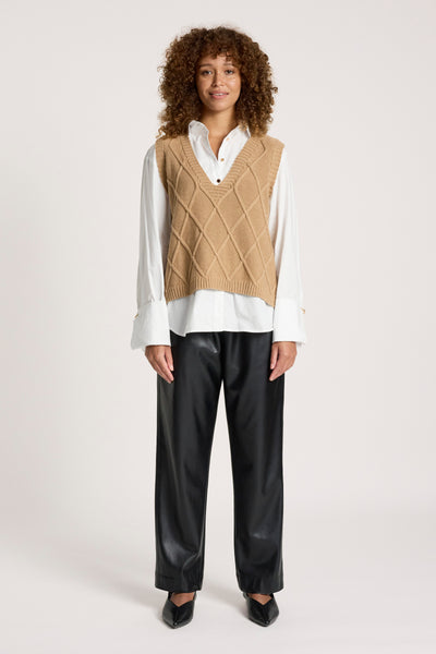Liora Knit Vest - Mocha