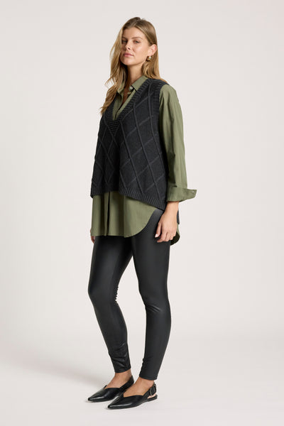 Liora Knit Vest - Char