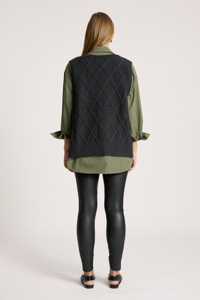 Liora Knit Vest - Char