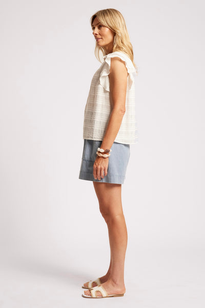 Sovana Frill Tank - White