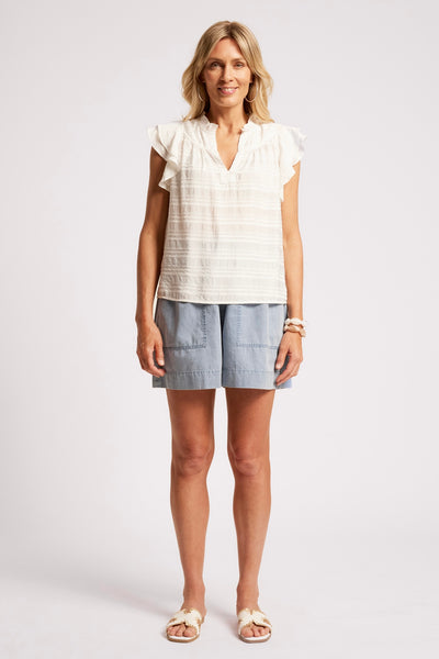 Sovana Frill Tank - White