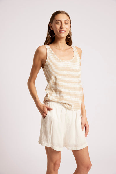 Casa Striped Tank - Dune/White