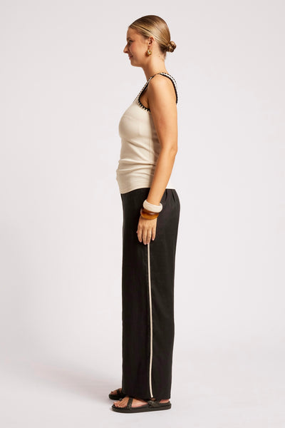 Maris Stitched Tank - Tusk/Black