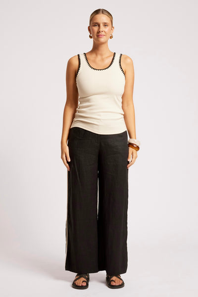 Maris Stitched Tank - Tusk/Black