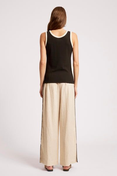 Maris Stitched Tank - Black/Tusk