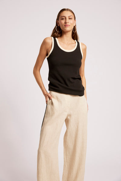 Maris Stitched Tank - Black/Tusk