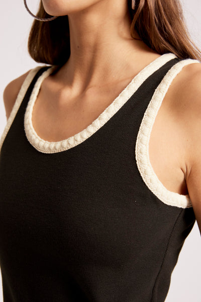 Maris Stitched Tank - Black/Tusk