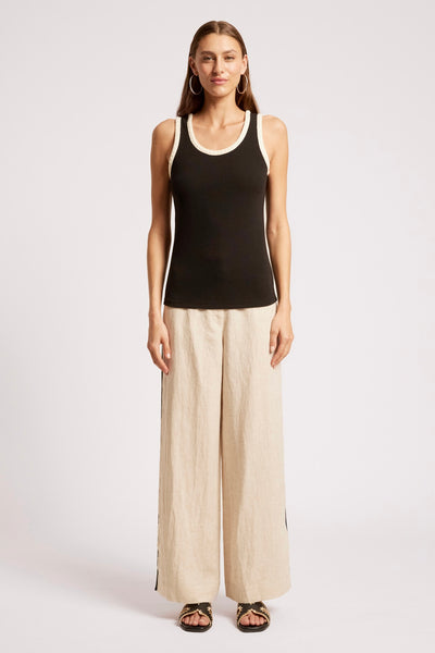 Maris Stitched Tank - Black/Tusk