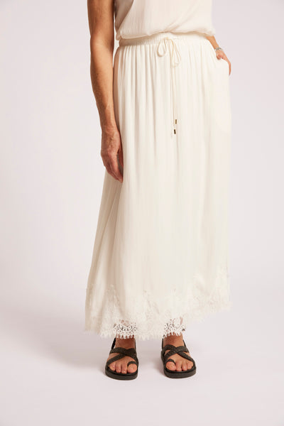 Drift Lace Skirt - White