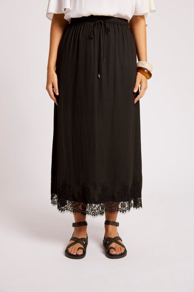 Drift Lace Skirt - Black