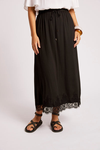 Drift Lace Skirt - Black
