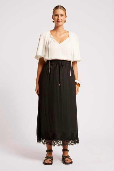 Drift Lace Skirt - Black