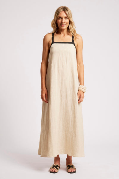 Maris Splice Tank Maxi Dress - Tusk/Black