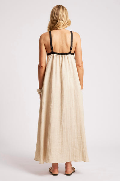 Maris Splice Tank Maxi Dress - Tusk/Black