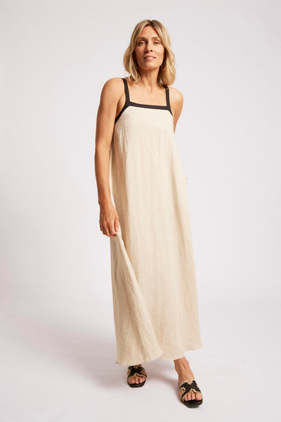 Maris Splice Tank Maxi Dress - Tusk/Black