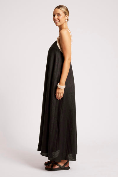 Maris Splice Tank Maxi Dress - Black/Tusk