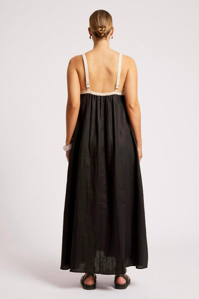 Maris Splice Tank Maxi Dress - Black/Tusk