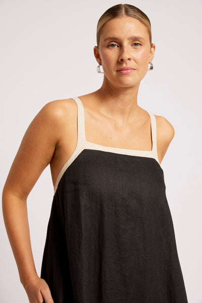 Maris Splice Tank Maxi Dress - Black/Tusk