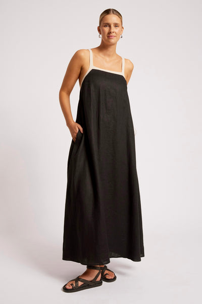 Maris Splice Tank Maxi Dress - Black/Tusk