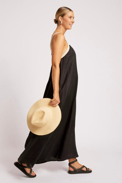 Maris Splice Tank Maxi Dress - Black/Tusk