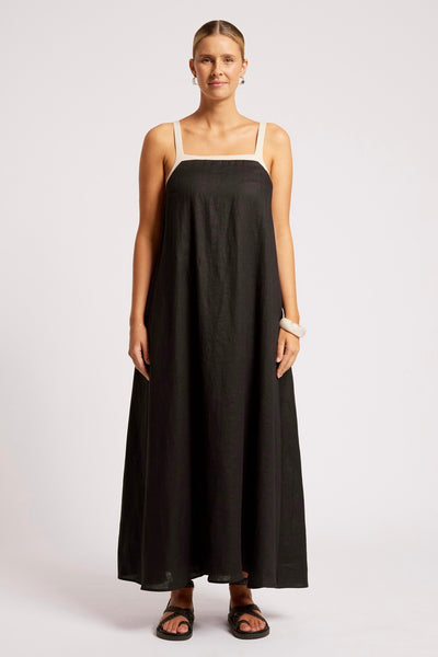 Maris Splice Tank Maxi Dress - Black/Tusk