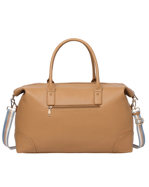 ~ LOUENHIDE Alexis Stripe Weekender TraveL Bag - Camel Stripe