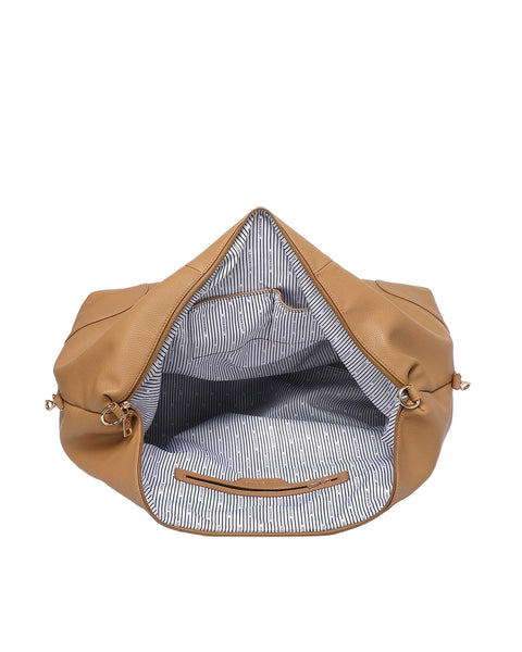 ~ LOUENHIDE Alexis Stripe Weekender TraveL Bag - Camel Stripe
