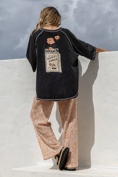Rebel Parla Tee - Black Vintage Wash