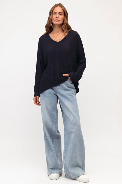 Aarna Slouch Knit - Navy