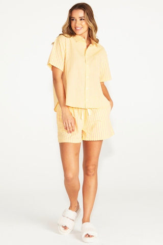 Indie PJ Set - Yellow/Pink Stripe